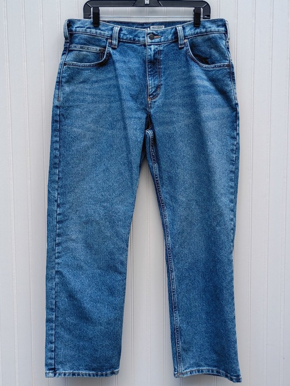 Men's Carhartt Denim Blue Jeans 35 x 30 Loose Straight Fit BD6988 Rugged Flex